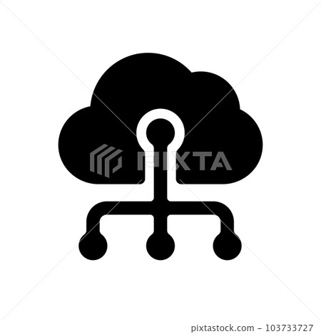 雲服務器/分佈式雲矢量圖標 雲服務器/分佈式雲矢量圖標 103733727