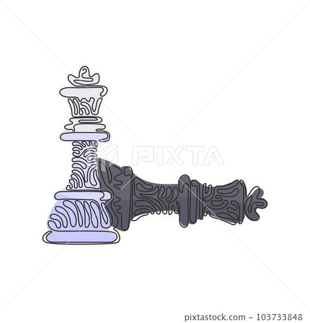 Doodle chess checkmate king queen Royalty Free Vector Image