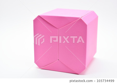 pink paper box on white background, package for design 103734499