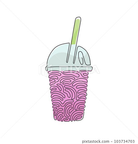 Milkshake in plastic cup milk based product Vector Image