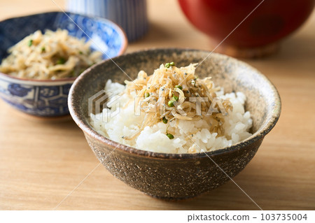 Chirimen pepper on rice 103735004