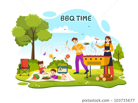 Barbecue and Grill Set Vector Illustration Kids Grilling or BBQ Party Food at Park in Festival and Summer Cooking Cartoon Hand Drawn Templates Barbecue and Grill Set Vector Illustration Kids Grilling or BBQ Party Food at Park in Festival and Summer Cooking Cartoon Hand Drawn Templates 103735677