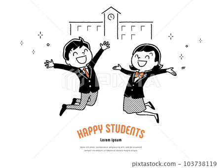 Vector illustration material: student jumping for joy Vector illustration material: student jumping for joy 103738119
