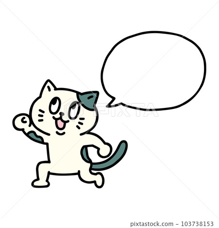 A cat in a funny pose and a speech bubble 103738153