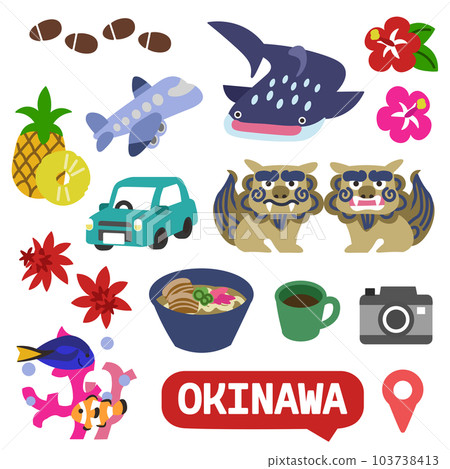 沖繩圖標沒有線 103738413