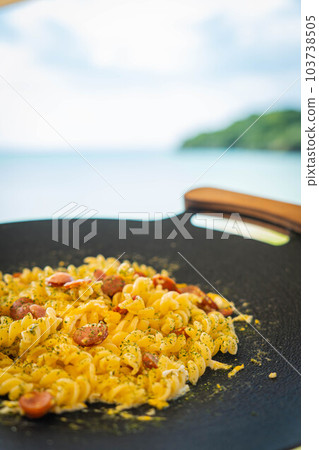 camping food camping rice camping rice cooking pasta outdoor sea beach camping food camping rice camping rice cooking pasta outdoor sea beach 103738505