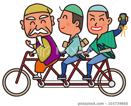 Mito Komon party riding a tandem bicycle 103739668