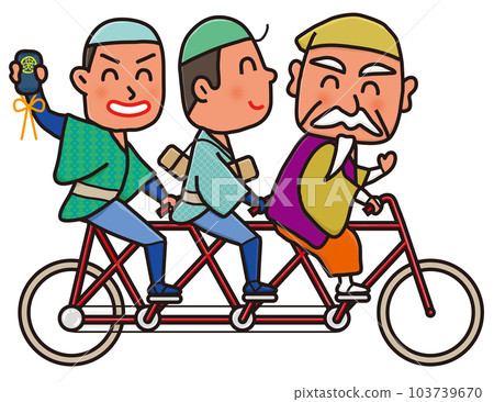 Mito Komon party riding a tandem bicycle 103739670