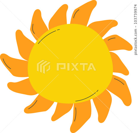 Doodle Sun cartoon.  Illustration isolated on transparent background. 103739974