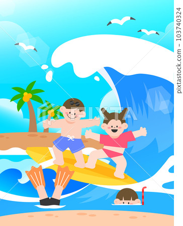 Illustration of summer sports attractions Illustration of summer sports attractions 103740324