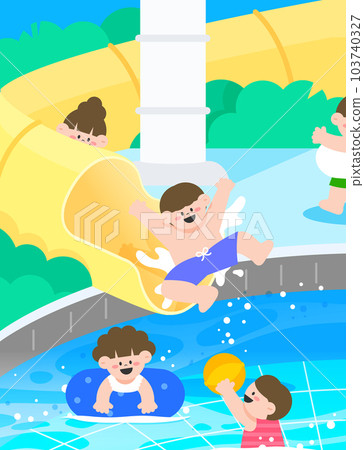 Illustration of summer sports attractions  103740327