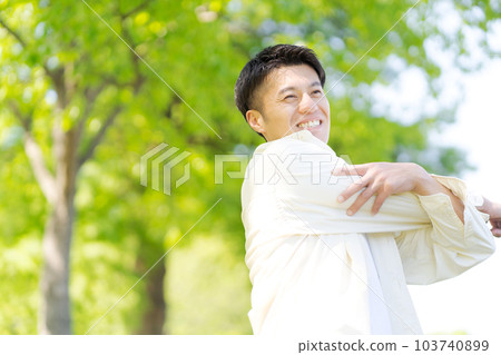 Photo of a man stretching 103740899