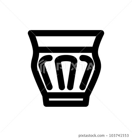 代表飲料、水、玻璃杯和杯子的線條樣式圖標 103741553