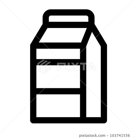 代表飲料、牛奶、牛奶和牛奶紙盒的線條樣式圖標 103741556