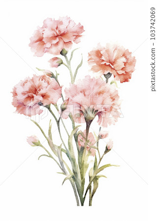 Carnation illustration "AI generated image" 103742069