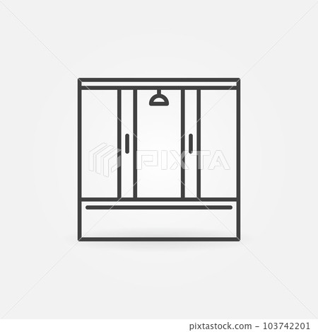 Shower Cabin linear vector concept icon or sign Shower Cabin linear vector concept icon or sign 103742201