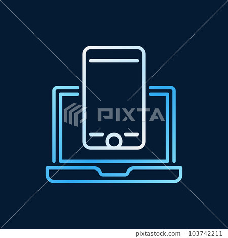 Smartphone with laptop vector colorful outline icon Smartphone with laptop vector colorful outline icon 103742211