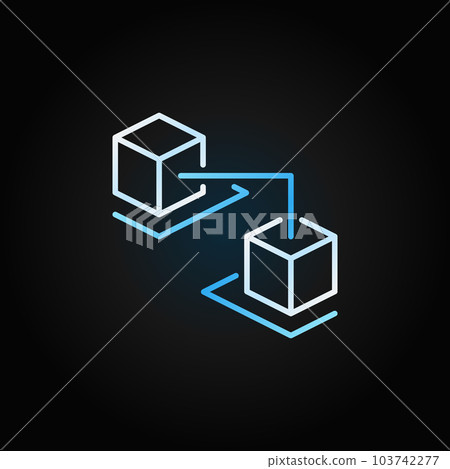 Blockchain cubes creative line vector icon on dark background Blockchain cubes creative line vector icon on dark background 103742277