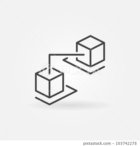 Blockchain cubes line icon. Blockchain technology vector sign Blockchain cubes line icon. Blockchain technology vector sign 103742278