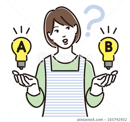 擔心計劃 A 計劃 B 的圍裙女人 103742932