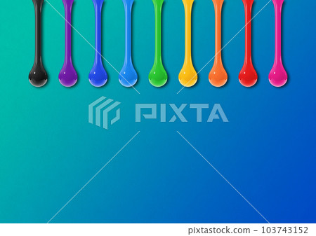 Colorful ink drops on blue background. Horizontal wallpaper Colorful ink drops on blue background. Horizontal wallpaper 103743152