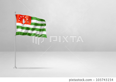 Abkhazian flag isolated on white concrete wall Abkhazian flag isolated on white concrete wall 103743154