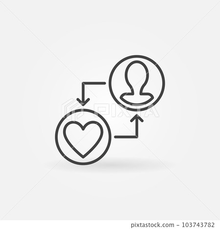 Human face with heart vector donation outline icon Human face with heart vector donation outline icon 103743782