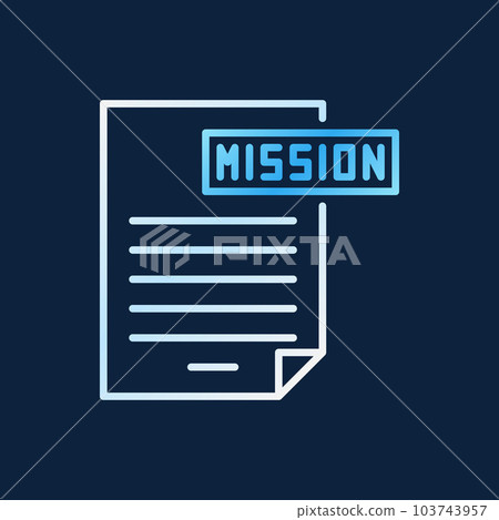 Mission document vector modern icon in outline style 103743957