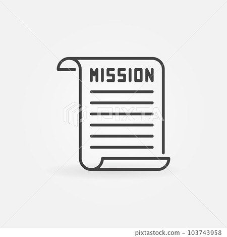 Mission document vector outline icon or sign Mission document vector outline icon or sign 103743958