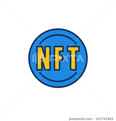 NFT Non-Fungible Token Technology vector concept round colored icon NFT Non-Fungible Token Technology vector concept round colored icon 103743983