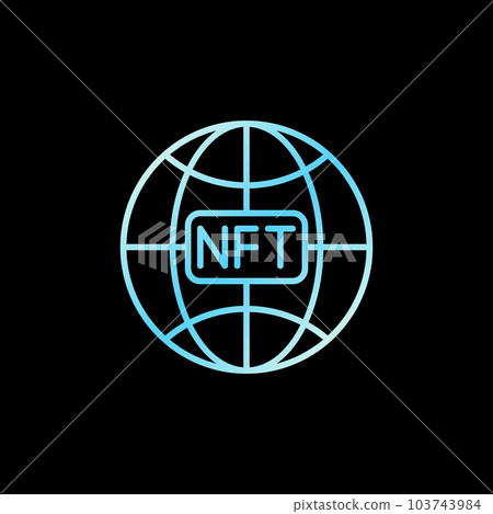 NFT Technology Earth Globe vector concept blue outline icon NFT Technology Earth Globe vector concept blue outline icon 103743984