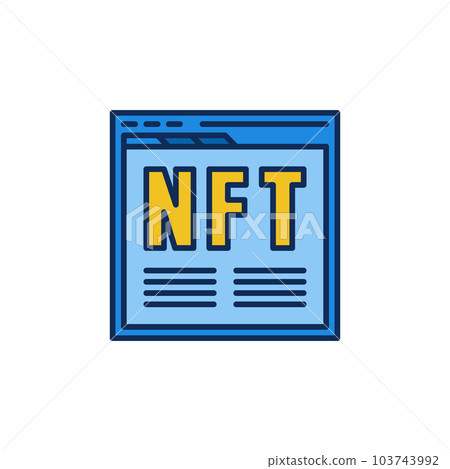NFT Web Page colored icon - Non-Fungible Token vector concept symbol NFT Web Page colored icon - Non-Fungible Token vector concept symbol 103743992