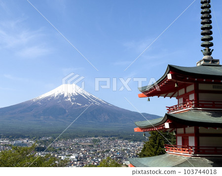 [山梨縣]春天新綠的新倉山淺間公園 103744018