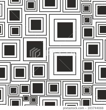 Vector seamless squares pattern. Decorative element, design template with striped black and white colors. 103744088