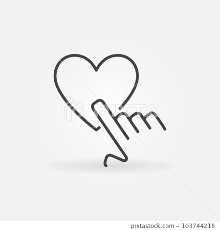 Finger Tap on Heart vector outline concept icon Finger Tap on Heart vector outline concept icon 103744218