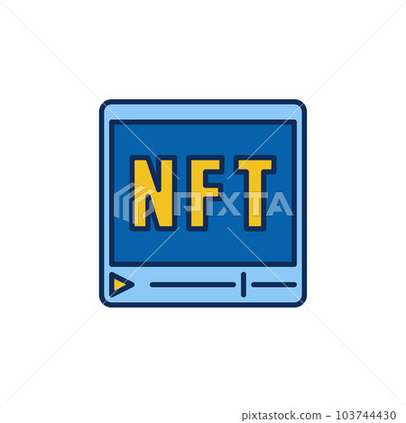 NFT Media colored icon. Non fungible Token vector concept sign NFT Media colored icon. Non fungible Token vector concept sign 103744430
