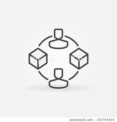 NFT Money Transfer linear vector concept icon. Token Transaction symbol 103744434