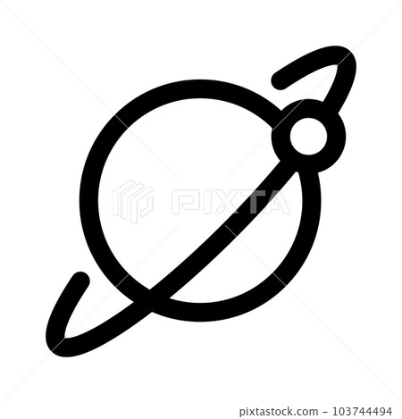line style icons representing space, saturn - Stock Illustration