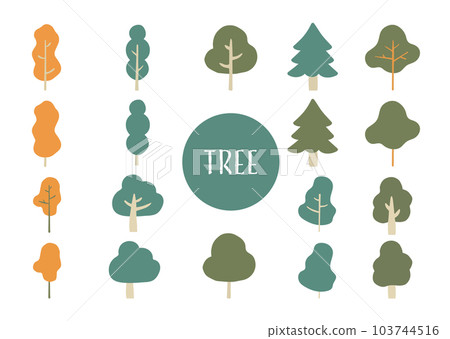 可愛的簡單樹插圖集 103744516