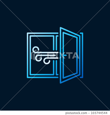 Open Window line modern icon. Vector Airing the Room concept sign Open Window line modern icon. Vector Airing the Room concept sign 103744544