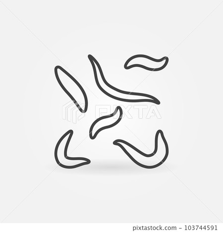Roundworm Infection outline vector Nematodes concept icon 103744591