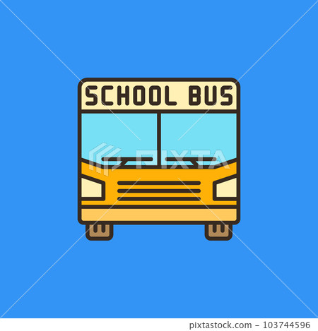 Schoolbus vector Bus concept minimal colored icon or sign Schoolbus vector Bus concept minimal colored icon or sign 103744596