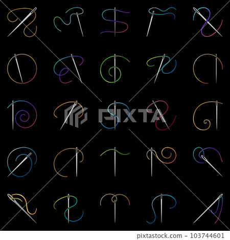 Sewing Needle modern vector Needlework icons - Needle with thread symbols Sewing Needle modern vector Needlework icons - Needle with thread symbols 103744601