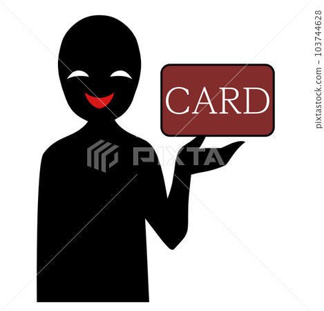 Illustration material of a bad person image holding a card Illustration material of a bad person image holding a card 103744628