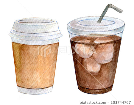 水彩插圖便利店咖啡廳 103744767