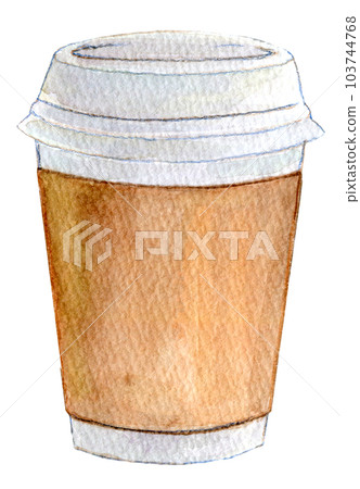 Watercolor illustration convenience store coffee cafe 103744768