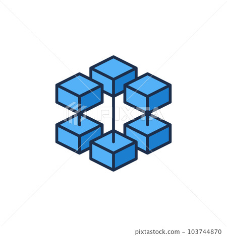 Block-Chain vector concept blue icon - Blockchain symbol Block-Chain vector concept blue icon - Blockchain symbol 103744870