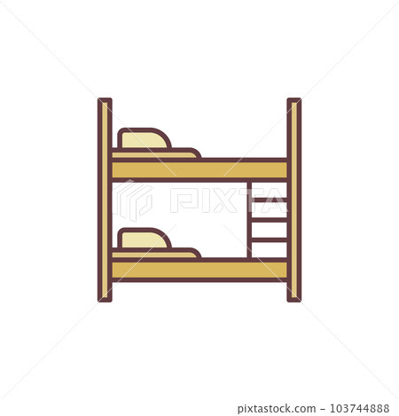 Two-Tier Bed vector concept colored icon. Bunk sign 103744888
