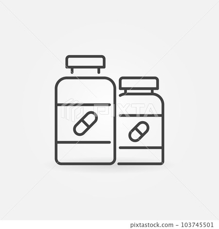 Pill bottles vector concept icon in thin line style Pill bottles vector concept icon in thin line style 103745501
