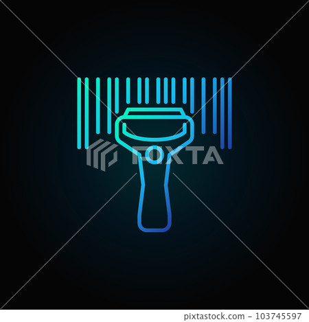 Barcode scanning blue vector icon 103745597